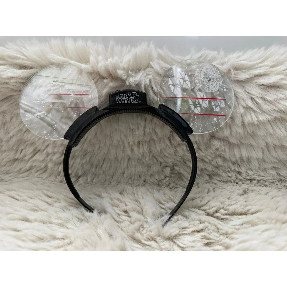 Disney Parks Star Wars Light Up Mickey Ears Headband Death Star X-Wing TIE